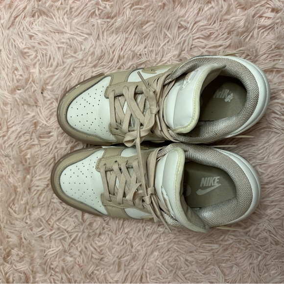Nike Women's Beige and White W Dunk Low Sneakers Size 9.5 - Picture 7 of 9